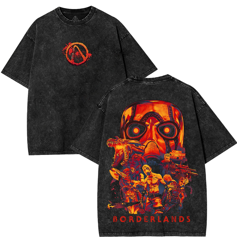 Borderlands 4 Washed T Shirt Gaming Streetwear Gifts for Gamers Stylis